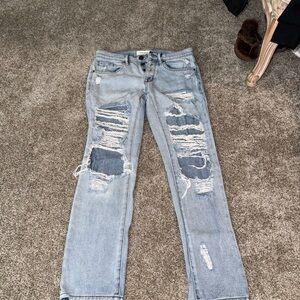 Distressed Light Blue Jeans